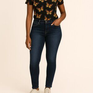 YMI WannaBettaButt Skinny Jeans 14 Dark Wash Shaping Classic Retro Preppy Look